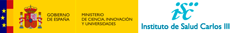 Logo Ministerio de Ciencia y logo del Isciii